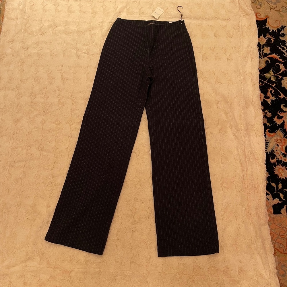 J McLaughlin Wool Black Pin Stripe Carter Pant in Size 2 NWT